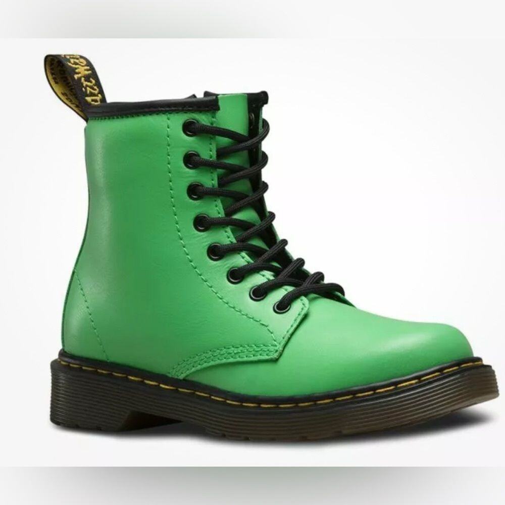 Dr. Martens Delaney T Lamper Slime Green Lace Up Boots 20669309 Size 4/EU36